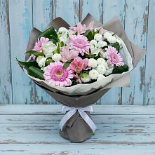 Букет цветов из:  Герберы, Альстромерии и Хризантемы в Железногорске