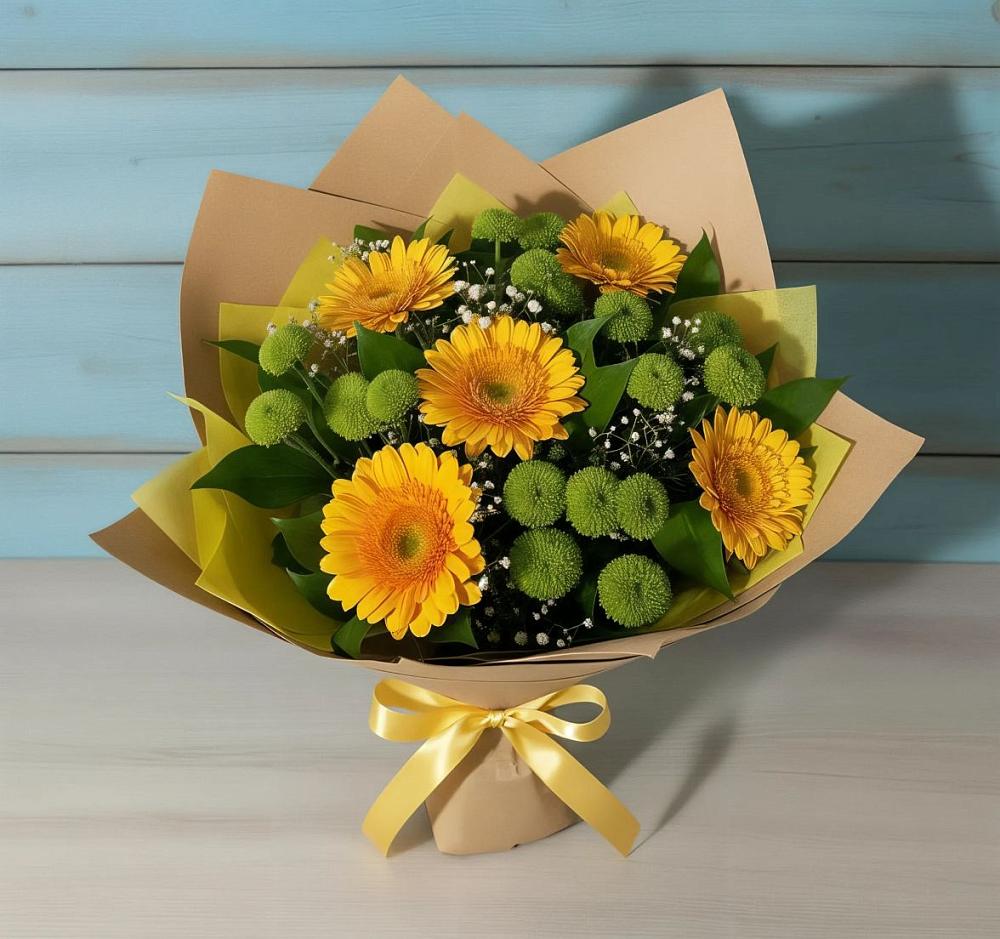 Букет цветов из: Герберы и Хризантемы в Железногорске