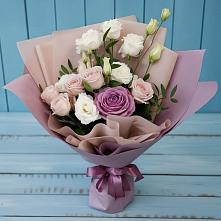 Букет цветов из:  Розы и Лизиантусы в Железногорске
