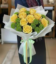 Букет цветов из:  Хризантемы и Розы в Железногорске