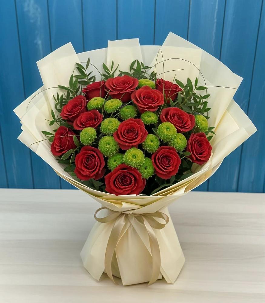 Букет цветов из: Розы и Хризантемы в Железногорске