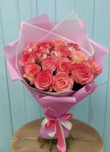 Букет 15 Розовых роз Равель в Железногорске